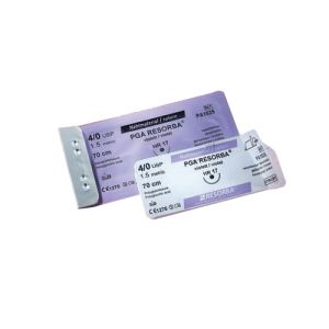 Стоматорг - Шовный материал ПГА Ресорба HS 18, 4/0 USP, 70 см фиолет.