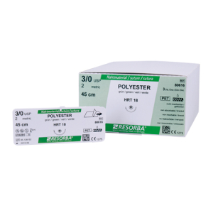 Стоматорг - Шовный материал Полиэстер HR2, 2 EP 3-0 USP, 0.75 m, зеленый