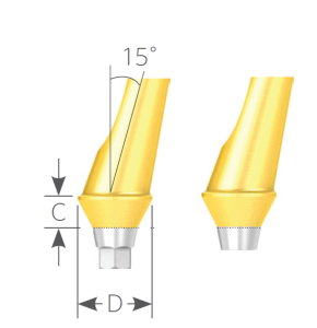 Стоматорг - Абатмент угловой для цементной фиксации диаметр 5.5 мм, десна 1,5 мм. Угол 15% шестигранник тип А.