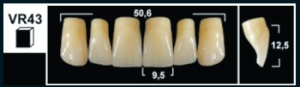 Стоматорг - Зубы Yeti C1 VR43 фронтальный верх (Tribos) 6 шт. 