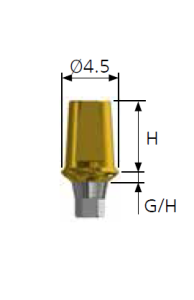 Стоматорг - Абатмент цементируемый, диаметр 4.5 мм, высота десны 2 мм, высота 5,5 мм, с шестигранником, Mini
