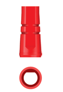 Стоматорг - Колпачок выжигаемый диаметр 4.0 мм, красный для мостовидной конструкции, узкая линейка.