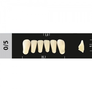 Стоматорг - Зубы Major B2 0/5 фронтальный низ, 6 шт (Super Lux).