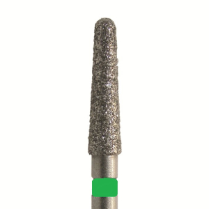 Стоматорг - Бор алмазный 850 025 FG, зеленый, 5 шт. Форма: конус с закругленным концом