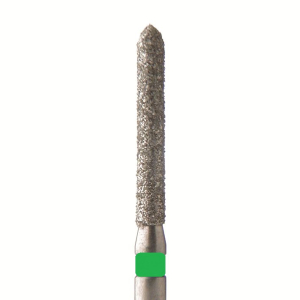 Стоматорг - Бор алмазный 869 016 FG, зеленый, 5 шт. Форма: цилиндр с усеченным концом