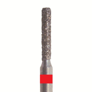 Стоматорг - Бор алмазный 841F 012 FG, красный, 5 шт. Форма: цилиндр с закругленным концом